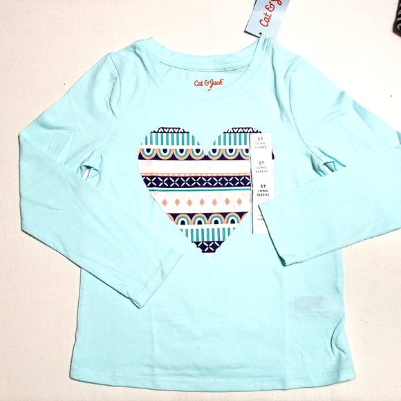 Cat Jack Heart Tee Long Sleeve Nwt 